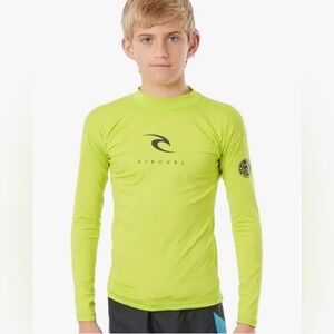 Rip Curl Neon Yellow Kids Rash Guard boys 6